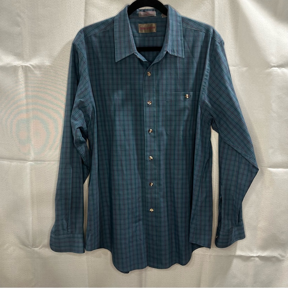 Vintage Trend Setters Plaid Button-Up Shirt Men’s XL Long Sleeve
